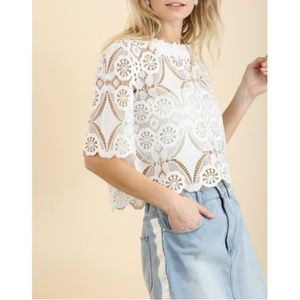 Umgee Tops - Lace Crop Top Umgee Tops - Lace Crop Top
